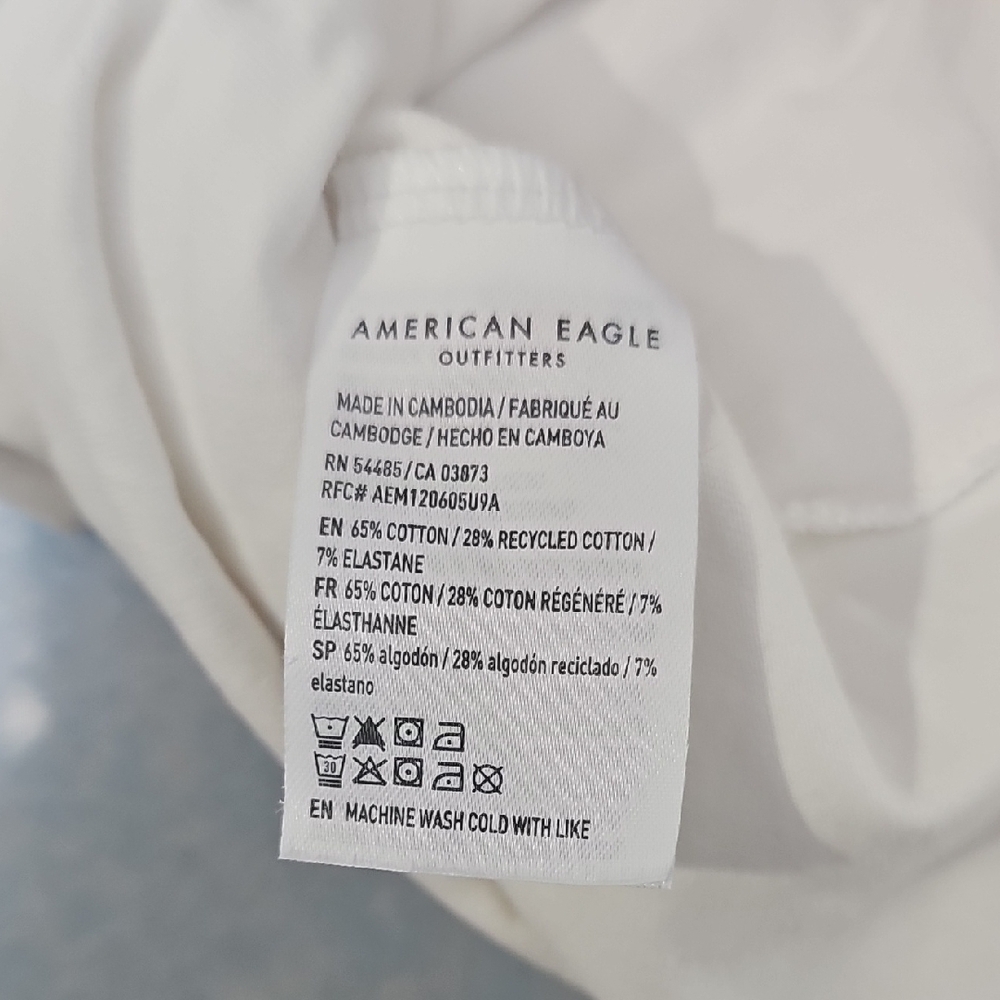 American Eagle Outfitters Off-White Tie-Back Tee, Size S - Picture 5 of 5